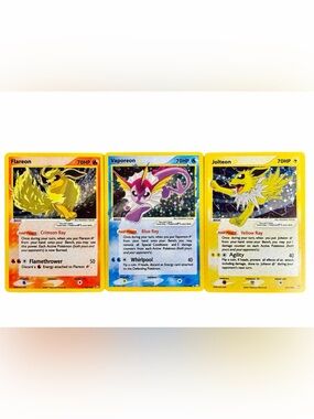 Pokémon Flareon Vaporeon and Jolteon Gold Star Custom Made